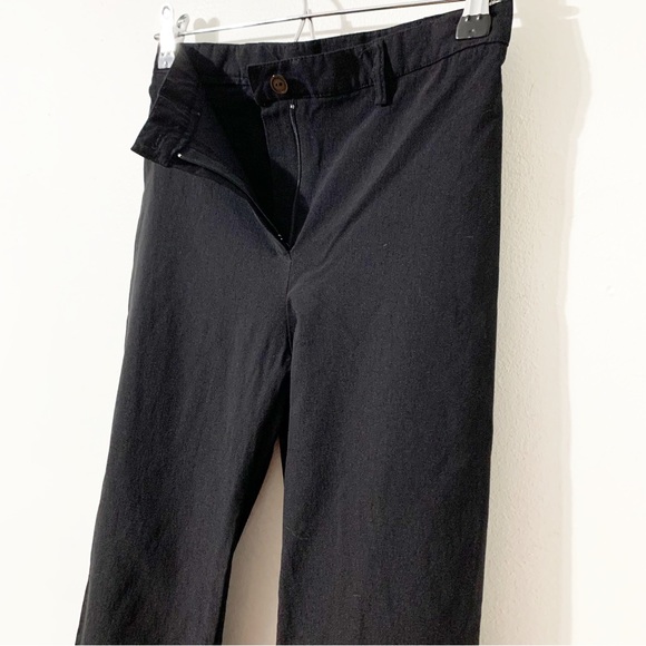 Nally & Millie Cropped Straight Leg Pants Floral Ribbon Cuff Flat Front Black ⬛️ - Picture 3 of 9